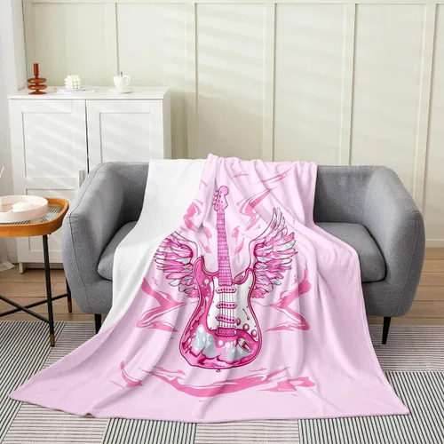 Vista 25 de Castle Fairy Manta de forro polar con botas de vaquero, manta de guitarra musical bohemia para niños y niños, manta de vaquera rústica occidental