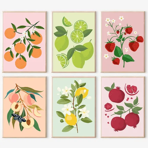 Vista 13 de cupmod Paquete de 6 kits de pintura por números para adultos principiantes, Número Boho Acrílico Fácil, DIY Números de Acuarela en Lienzo Sin Marco