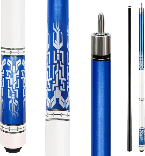 Vista 10 de HomeSeason Fiberglass Pool Cue 58" Professional Pool Stick 12.7mm 4-Layer Tip Low Deflection Cue Stick, 3 * 8/8Joint Pin, Ultra-Smooth, Billiard Cue