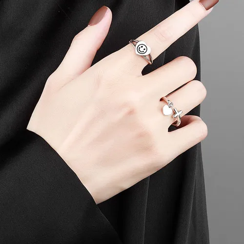 Vista 9 de 925 Sterling Silver Ring Minimalist Adjustable Rings Band Handmade Rings for Women Girls