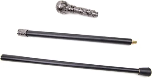 Vista 7 de Bastón redondo de lujo plateado con mango redondo para fiesta, bastón decorativo elegante Crosier Knob Walking Stick 36.6 in