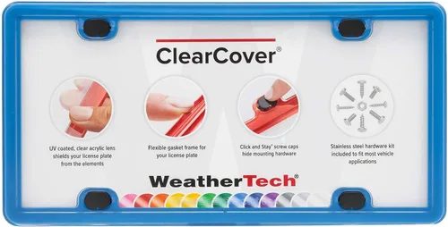 Vista 21 de WeatherTech ClearCover - Cubierta de lente de acrílico transparente con marco duradero que protege las matrículas, color negro
