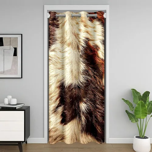 Vista 14 de Erosebridal Highland - Cortina opaca para puerta de vaca, con diseño de rosas para niños, niñas, niños, con animales salvajes del oeste