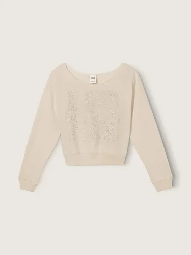 Vista 5 de Victorias Secret Sudadera corta de forro polar rosa