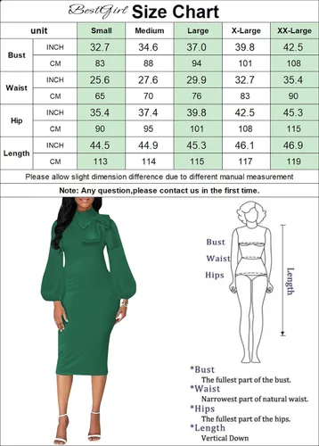 Vista 3 de BestGirl Vestidos ajustados de manga obispo para mujer, vestidos de trabajo casuales con estampado floral