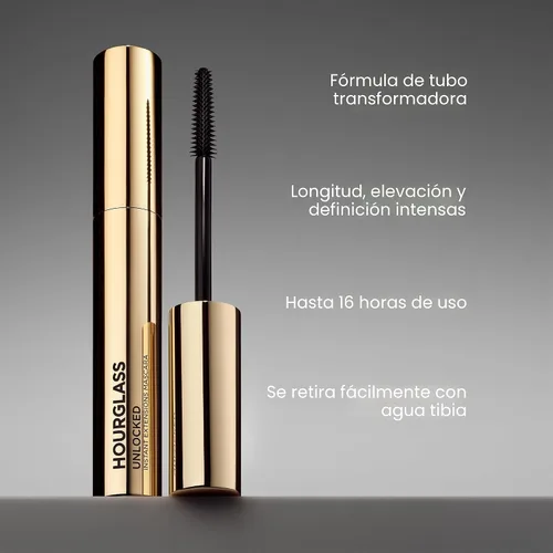 Vista 7 de Hourglass Máscara de extensión instantánea desbloqueada, rímel de tubo levanta, define y alarga dramáticamente para pestañas abanadas, pestañas