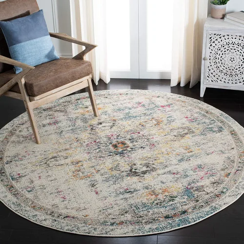 Vista 8 de Safavieh MAD473E - Tapete con diseño de medallón desgastado, bohemio elegante, colección Madison, no suelta pelos, fácil de cuidar, alto tránsito