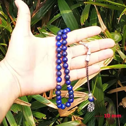 Vista 3 de Lapislázuli Tasbih - Pulsera islámica de 33, 45, 66, 99 cuentas