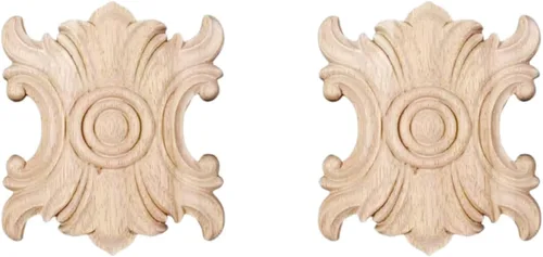 Vista 10 de Calcomanía de tallado de madera sin pintar, apliques de madera tallada para muebles de bricolaje, apliques para pared, cama, puerta, armario, 2