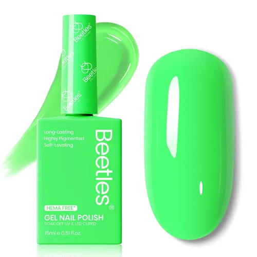 Vista 12 de Beetles - Esmalte de gel blanco, 0.5 onzas líquidas, tamaño completo, sin A - Creme White Hema Free white Rhythm