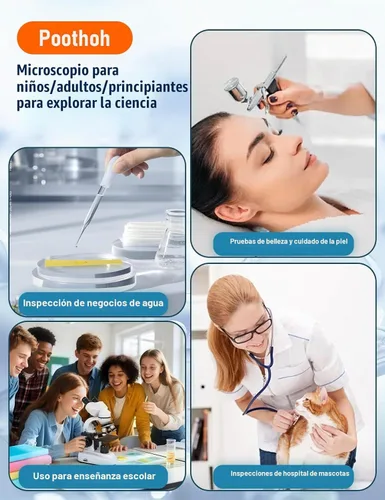 Vista 7 de Microscopio compuesto binocular 40X-2000X, microscopio profesional de grado de investigación con platinas mecánicas duales y perillas coaxiales