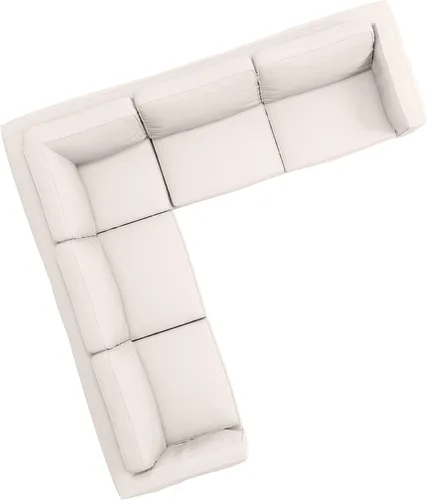 Vista 4 de Funda de sofá de esquina de poliéster Karlstad (2+3/3+2) de repuesto, hecha a medida para IKEA Karlstad seccional de repuesto (poliéster beige)