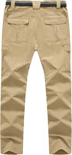 Vista 2 de TBMPOY Pantalones de senderismo y montaña, ligeros, impermeables, con cinturón, secado rápido, para hombres