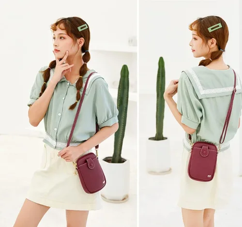 Vista 6 de Aslana - Bolsa vertical pequeña para teléfono con pantalla táctil, para mujer
