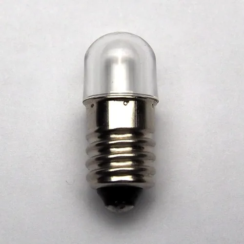Vista 6 de Bombillas AC/DC E10, 10 bombillas de repuesto E10 de 3 voltios de color blanco frío, bombillas LED de tornillo en miniatura, 0.5 vatios 65 lm