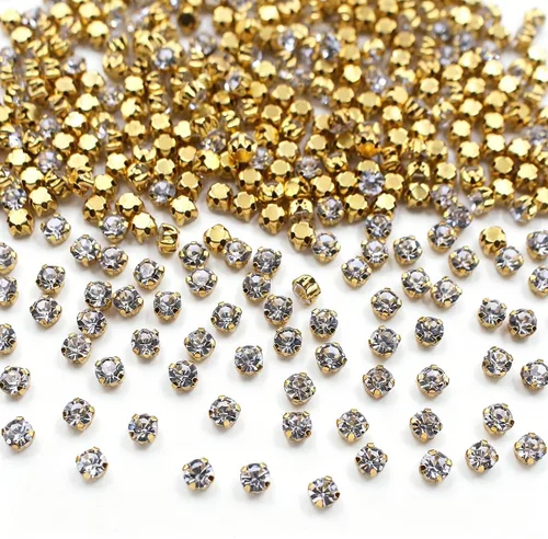 Vista 11 de Diamantes de imitación de 0.118 in a 0.394 in (0.394 in, 72 unidades) Metal Claws With Holes, Flatback, Clear Crystal Stones, Sewing Crafts Gems
