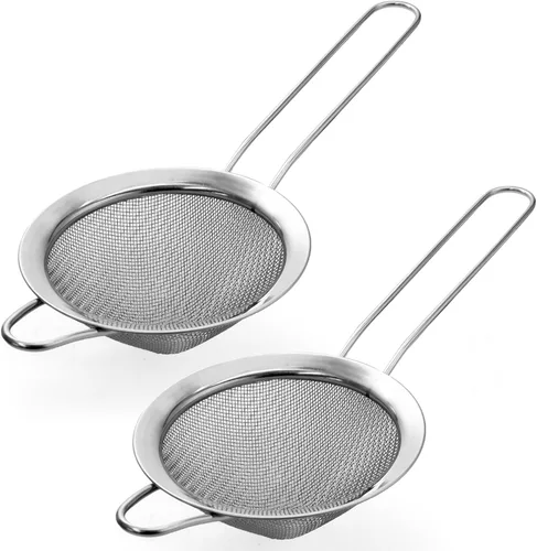 Vista 7 de Biaungdo 2 coladores de malla fina de 3.3 in/3.3 pulgadas, colador de té de acero inoxidable, coladores de malla cónica para cóctel, café