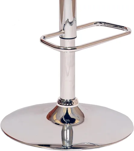 Vista 8 de Armen Living Adele - Taburete giratorio moderno de altura ajustable de piel sintética y madera de nogal con base cromada para encimera de isla