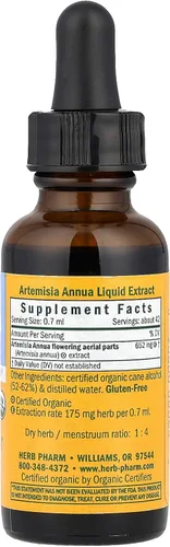 Vista 2 de Herb Pharm Artemisia Annua (Sweet Annie) Extracto de hierbas líquido orgánico certificado, 1 onza