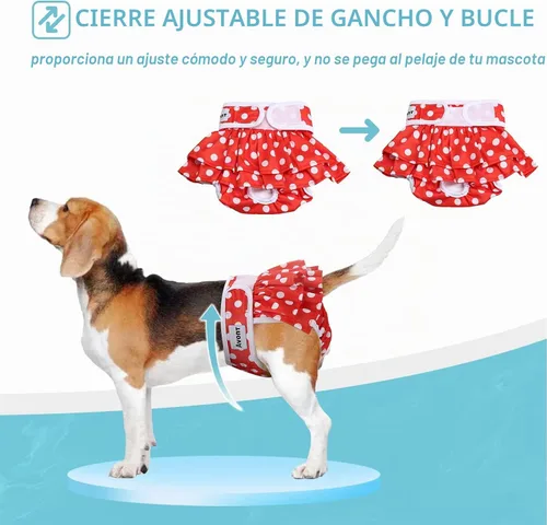 Vista 2 de Avont Paquete de 3 pañales reutilizables para perros hembra-negro/verde