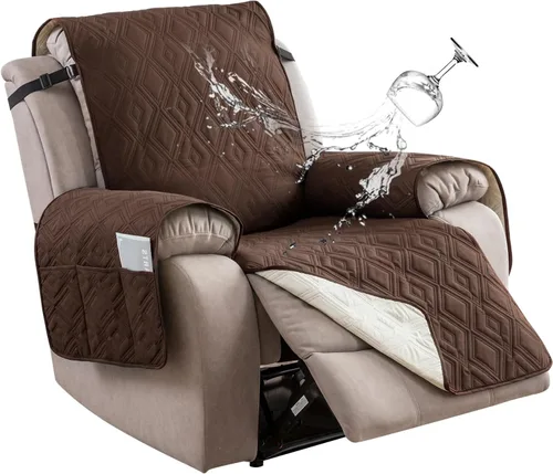 Vista 29 de Genina - Funda impermeable para sillón reclinable de dos plazas, funda antideslizante para sofá, funda para sofá reclinable de 2 plazas, funda