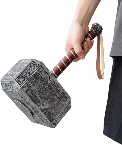 Vista 2 de Martillo de Halloween, armas de cosplay, hacha de espuma de batalla de poliuretano, ideal para regalo de cumpleaños LARP