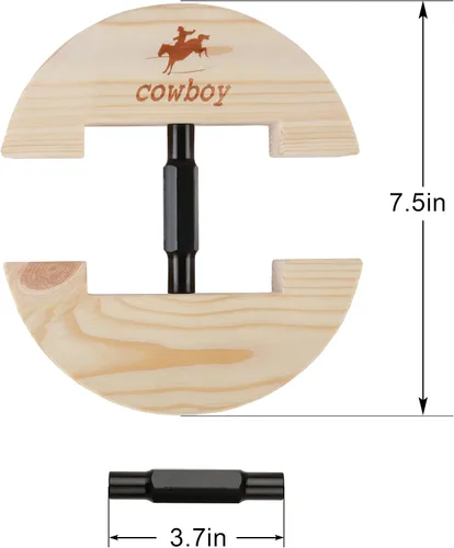 Vista 2 de Cowboy Camilla de sombrero, tamaño grande de 7 1/2 a 10 5/8, hebilla ajustable colorida resistente (grande, negro)