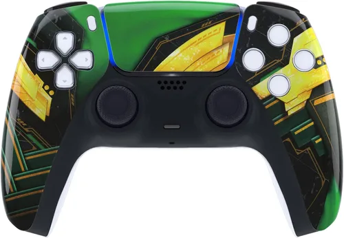 Vista 18 de ProControllers LLC Custom Wireless Controller for PS5 - Hand Airbrushed & Multiple Designs Available (Alligator)