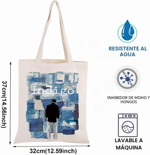 Vista 4 de BLUPARK Indigo Album Tote Bag - Bolso Kpop de lona inspirado en cantantes