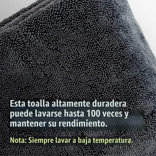 Vista 3 de ExoForma Toalla de secado para auto Mega - Soporta hasta 9 libras, sin rayas, arañazos o manchas de agua 1200 GSM microfibra tejido de doble