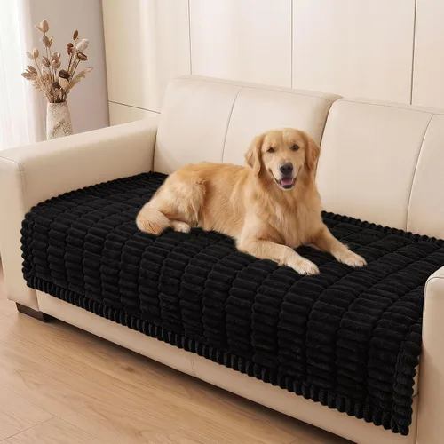Vista 24 de Smiry - Funda para sofá para perros lavable, fundas para sofá de mascotas no deslizantes y peludas para sofá de 3 cojines, aptas para mascotas