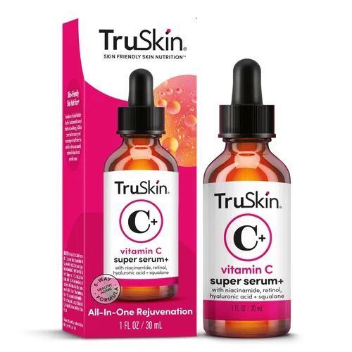 Vista 7 de TruSkin Vitamin C-Plus Super Serum - Suero facial antiarrugas antienvejecimiento con niacinamida, retinol, ácido hialurónico y ácido salicílico, 1