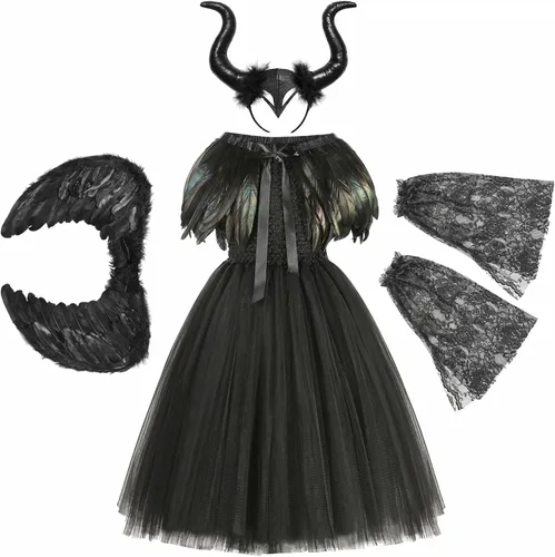 Vista 8 de Kidswant Disfraz de princesa para niñas vestido de lujo para fiesta elegante con accesorios 2-12 años