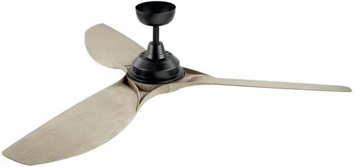Vista 5 de Kichler Imari 300365SBK - Ventilador de techo de 65 pulgadas en satén negro, moderno ventilador LED de 3 aspas para interiores y exteriores