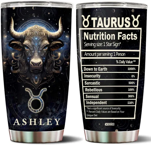 Vista 15 de Regalos personalizados de acuario para mujeres, constelación del zodiaco, astrología, aislado, 20 onzas, taza de café de acero inoxidable con tapa