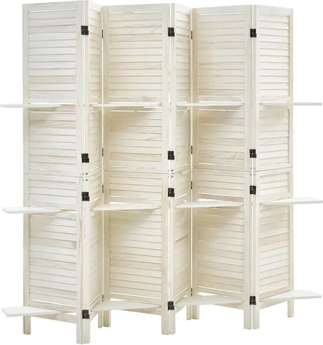 Vista 9 de VEVOR Separador de habitación de madera, 6 paneles, pantalla de privacidad Blanco