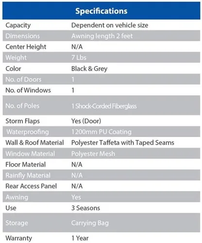 Vista 2 de Napier Sportz Cove 61500 SUV/Minivan – Casa de campaña