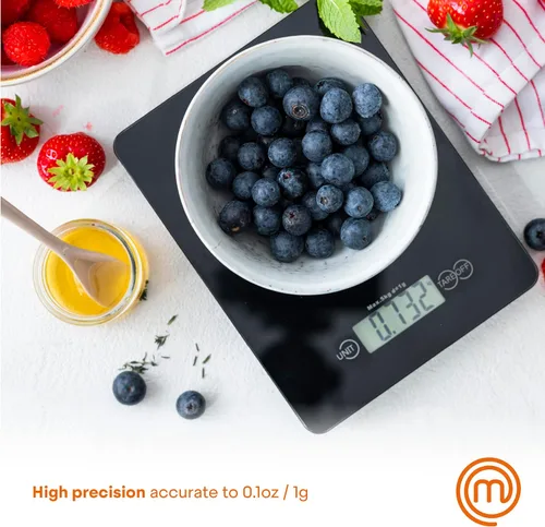 Vista 2 de MasterChef Báscula digital de alimentos gramos y onzas para cocina, báscula portátil de peso de alimentos con pantalla LCD para hornear y cocinar