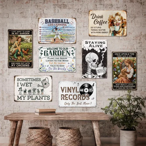 Vista 6 de Letrero de metal divertido para decoración de jardín, 12 x 8 pulgadas, letreros exteriores, regalos para jardinero, amante de las plantas
