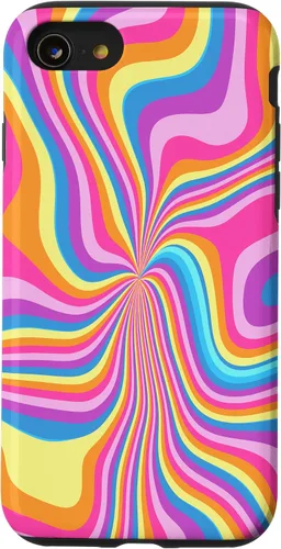 Vista 13 de Funda psicodélica psicodélica para iPhone 15 Groovy Liquid Swirl Retro de los años 70 y 80