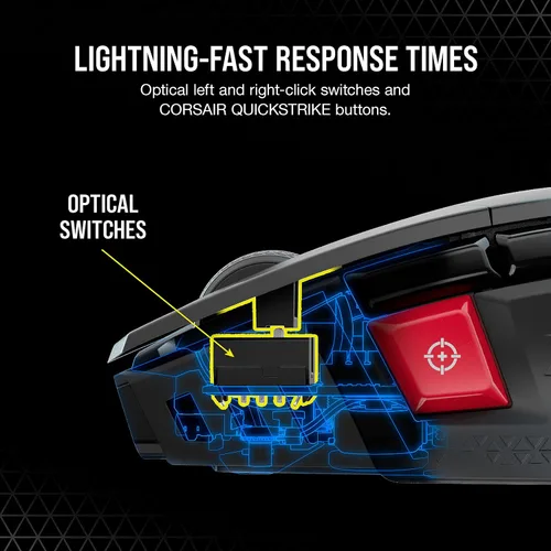 Vista 5 de Corsair M65 RGB Ultra inalámbrico, FPS sintonizable Ratón inalámbrico