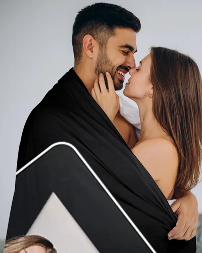 Vista 5 de Manta personalizada con imagen, regalo personalizado para mejores amigas, mejores amigas, hermanas, mejores amigas, manta de franela súper suave
