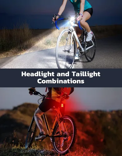 Vista 2 de Zewdov Luces de bicicleta para conducción nocturna, luces de bicicleta recargables USB delanteras y traseras, luz impermeable IP65 para bicicleta
