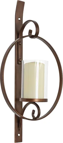 Vista 6 de Kate and Laurel Doria - Aplique de pared de metal de transición, 12 x 22 pulgadas, bronce, candelabro elegante y portavelas para pared