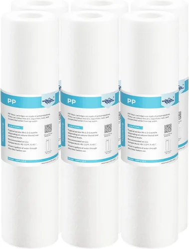 Vista 9 de Membrane Solutions 5 micras 10" x 2.5" cartucho de repuesto de filtro de agua de sedimento para cualquier filtro de agua 10 x 2.5 pulgadas Sistema