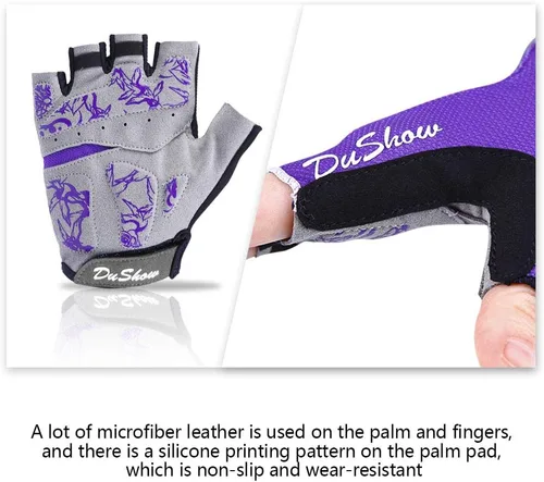 Vista 6 de DuShow Guantes de ciclismo para mujer, guantes de ciclismo acolchados de gel de medio dedo para mujer, ciclismo de montaña, carretera, ciclismo