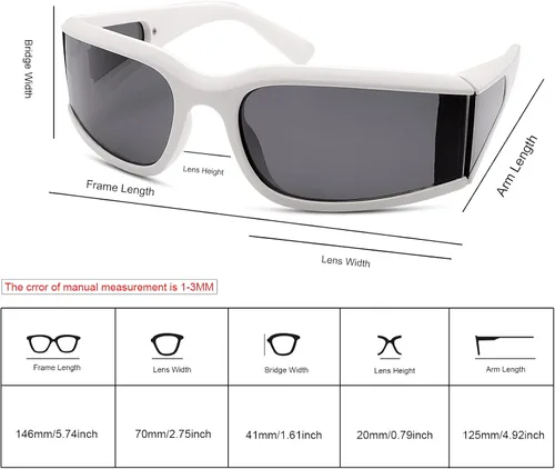 Vista 2 de Gafas de sol deportivas UV400 con montura pequeña para hombres y mujeres, gafas de sol con montura pequeña, para actividades recreativas