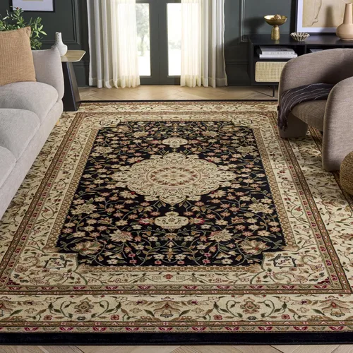 Vista 8 de SAFAVIEH Lyndhurst Collection - Alfombra de pasillo, 2 pies 3 pulgadas x 6 pies, color negro y marfil, diseño oriental tradicional, no desprende
