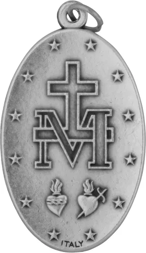 Vista 2 de Medalla ovalada grande de 1.75 pulgadas 10 materias Pedante perfecto para cualquier cadena o collar Joyería cristiana