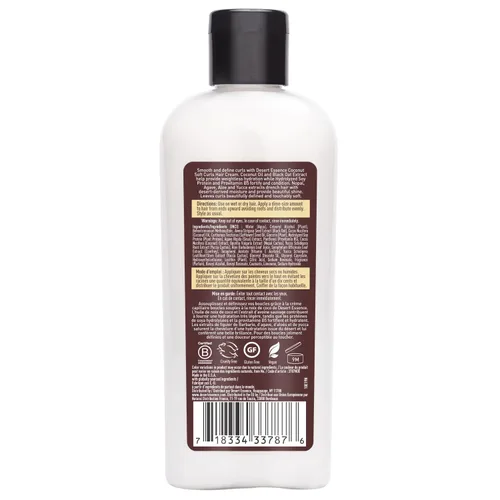Vista 3 de Desert Essence Coconut Soft Curls - Crema para el cabello rizado a base botánica para cabello rizado, sin silicona, hidratante con aceite de coco